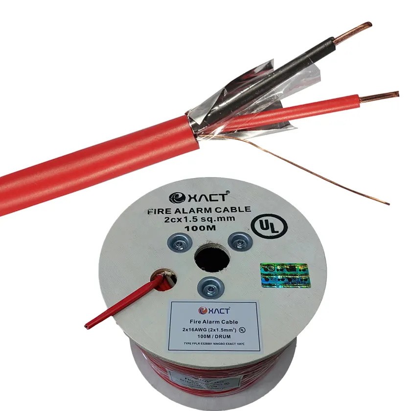 Cáp chống cháy 2x1.0mm2, không chống nhiễu, xoắn đôi, màu cam, LSZH, 305m/cuộn, tiêu chuẩn BS6385